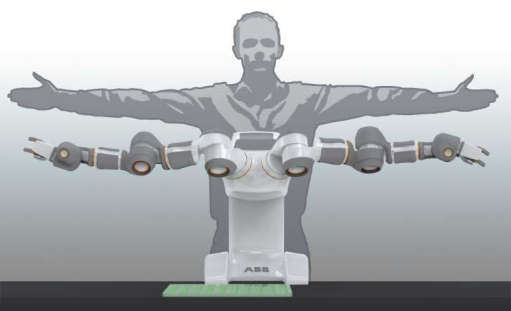 Menschenähnliche Arme und Körper mit integrierter IRC5 Agilität basierend auf bewährter Robotertechnologie von ABB