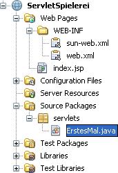 Typische Projektstruktur () Zentrale Konfigurationsdatei web.xml (Deployment Descriptor) Ergänzt um Serverspezifika sun web.