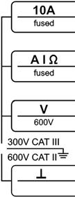 4.4.1 Gleich- und Wechelströme bis 1 A (direkter Anschluss) Ð Schalten Sie zuerst die Stromversorgung zum Messkreis bzw.