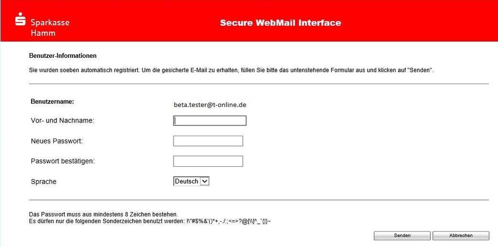 beta.tester@t-online.de Am Ende des Registrierungsprozesses vergeben Sie noch ein neues Passwort für den Zugang zum WebMail-Portal.