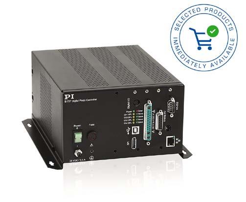 E-727 Digitaler Mehrkanal-Piezocontroller Für mit kapazitiven, piezoresistiven oder DMS- 20-kHz-Regelbandbreite n: Ethernet, USB und RS-232 Digitale Ein- und Optionale analoge Ein- und