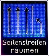 Zusätzlich zur SBA wurde eine temporäre Seitenstreifenfreigabe in beiden Fahrtrichtungen mit aufgebaut und in die SBA integriert.