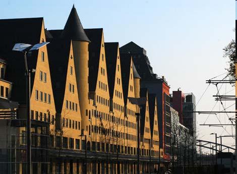 Siebengebirge, Köln Rheinauhafen (Pandion AG) 1909 Errichtung eines Speichers. Erster Stahlbetonskelettbau.