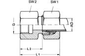 Schneidringverschraubungen Gerade Aufschraubverschraubungen Straight connectors, female GAV-..SR Innengewinde: Whitworth-Rohrgewinde - zylindrisch GAV-.