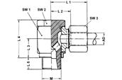 Schneidringverschraubungen Winkel-Schwenkverschraubungen Banjo couplings ESWV-..LM/SM Einschraubgewinde: Metrisches Gewinde - zylindrisch mit metallischem Dichtkantenring ESWV-.