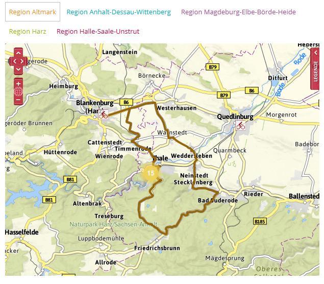 Ausgangslage Tourismusportal: Typo3-Kartenanwendung verwaltet Radtouren mit