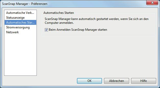 Wenn das ScanSnap Manager Symbol nicht erscheint Anzeigen des ScanSnap Manager Symbols 1. Starten Sie ScanSnap Manager. Windows 10 Wählen Sie [Start] Menü [ScanSnap Manager] [ScanSnap Manager].