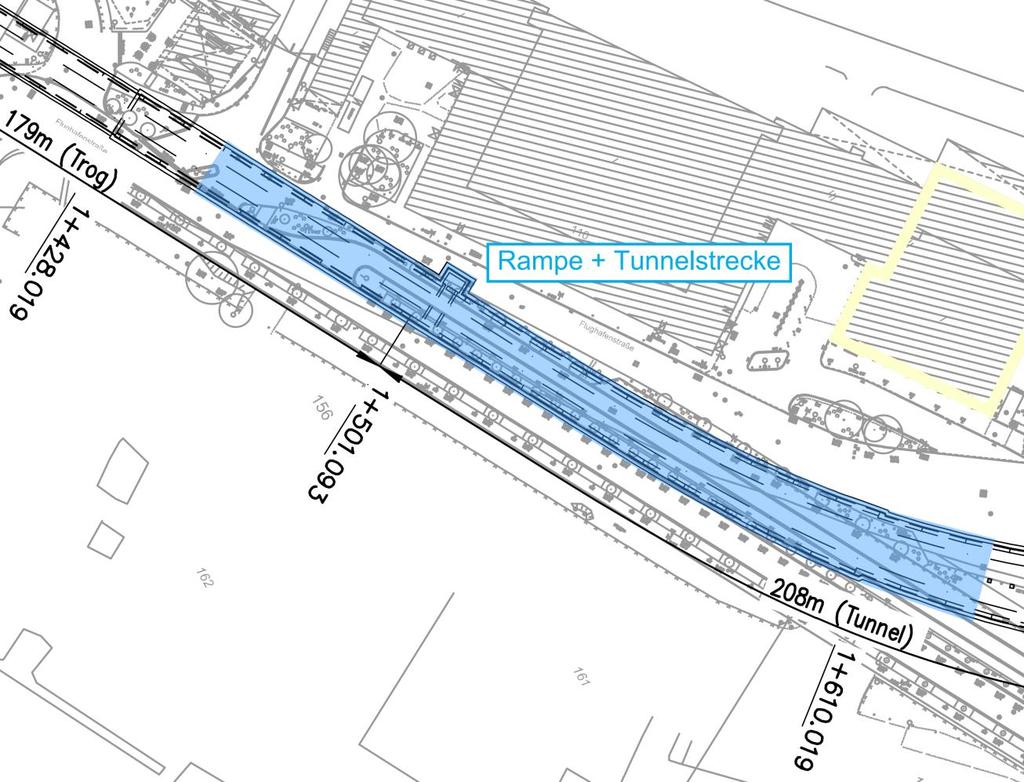 4. Wassermengenermittlung Baugrube Tunnelstrecke und Rampe Baufeld 3, Dock 3.3 (UWB-Sohle) L ~ 60 m Baufeld 3, Dock 3.2 (UWB-Sohle) L ~ 60 m Baufeld 3, Dock 3.