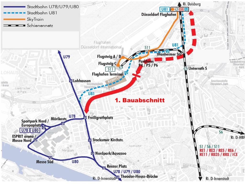 1. Allgemeines 1.1 Projektbeschreibung Die Landeshauptstadt Düsseldorf plant eine neue Stadtbahnlinie U81, welche im 1.