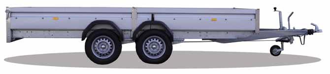 2-achsig / 2 Axles Tieflader / flat bed trailer Unterlegkeile (bei allen