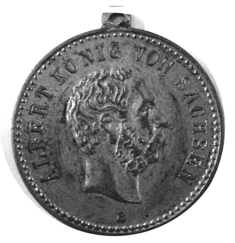 1889.1.33.6 -- Medaille 1889 wie vor, aber in Nickel oder Britannia, mit und ohne Öse und Ring, 23 mm BfM 1890 ff, s.s. 1609, Nr. 86, Wettin alt 1889.248 20,- 1889.1.34.