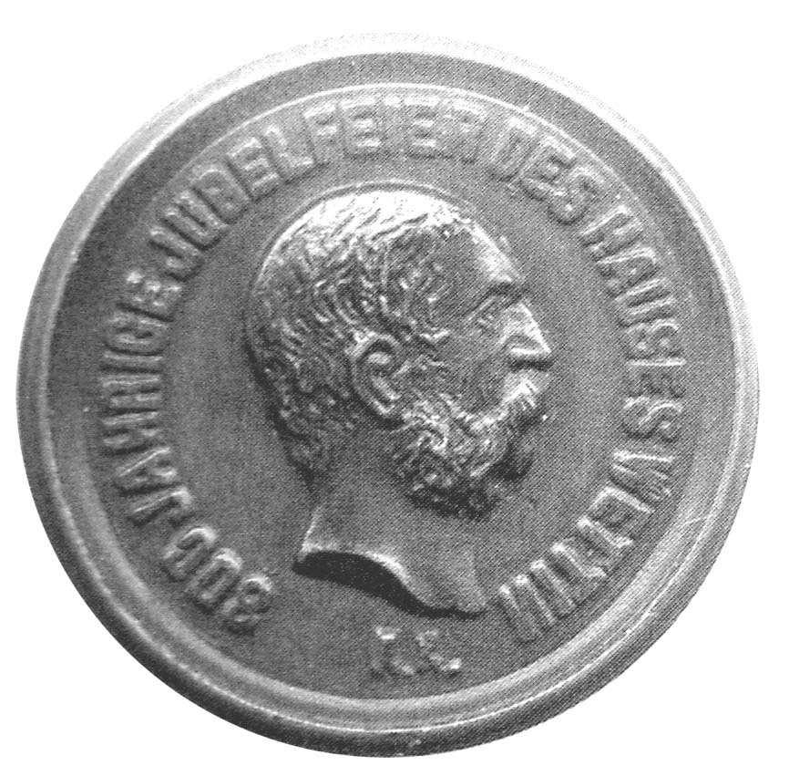 1889.1.35.4 -- Medaille 1889 wie vor, aber in Nickel, mit Öse und Ring, 25 mm BfM 1890 ff, s.s. 1609, Nr. 90, Wettin alt 1889.254 25,- 1889.1.36.1 Medaille 1889 (R.