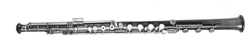 Oboe anwenden lässt. Entsprechende Instrumente wurden von L. A. Buffet Jr., danach von der Firma Triébert sowie von Th. Böhm selbst gebaut, wie das in Abbildung 9 dargestellte Instrument.