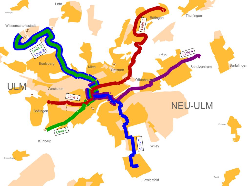 2.2.3 Entwicklungsszenario Option B Liniennetz der Straßenbahn -