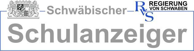 Amtliches Mitteilungsblatt der Regierung von Schwaben 133. Jahrgang März 2016 Nr. 3 INHALTSÜBERSICHT AKTUELLES...41 Schwäbische Preisträger beim Schülerzeitungswettbewerb der Länder.