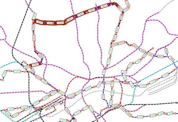 Abb. 48 Linienbelastungen ausgewählter Straßen- und Stadtbahnlinien im Szenario Ausgangslage (siehe auch Anlage 3) Abb.