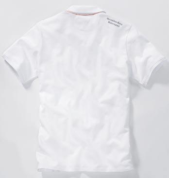03 Poloshirt, Herren Weiß, rote Kontraste durch