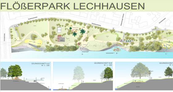 Der Lech im Augsburger Stadtgebiet Projekt Flößerpark