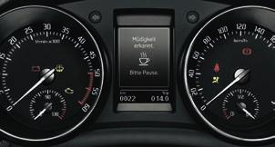Bei Bedarf fordert das Maxi-Dot-Display den Fahrer auf, eine Pause zu machen. Für noch einfacheres Einparken können Sie Ihr Fahrzeug mit einer Rückfahrkamera ausstatten.