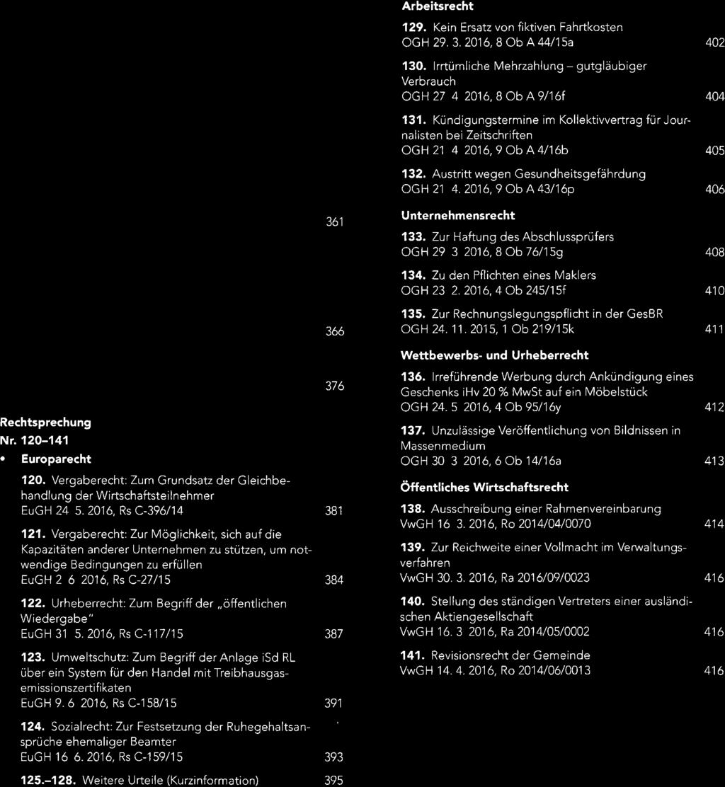 ut4'*l w rtschaftsrecbzez4r" blätter wirtschaftsrechtliche blätter:wbl Zeitschrift für österreichisches und europäisches Wirtschaftsrecht Juli 201ó (30. Jahrgang) Arbeitsrecht 129.