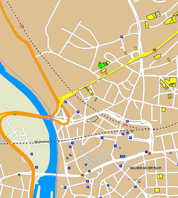 Infrastruktur Der Baukörper befindet sich in dem Mülheimer Stadtteil Mitte. Dieser hat einen gute Anbindung an die Autobahn 40, welche sich in attraktiver Entfernung (ca. 3 km) zum Objekt befindet.