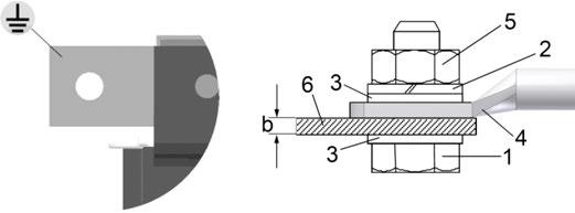 Elektrische Installation Schutzleiteranschluss 3-Phasen-Kommutierungsdrosseln Tabelle 4-3 Schutzleiteranschluss (1) Kommutierungsdrossel Bestellnummer = 6RX1800-.