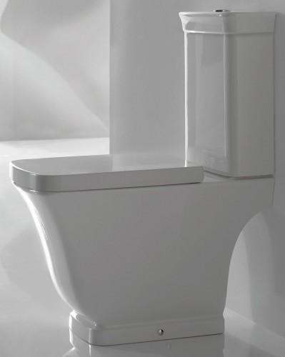 1.140 BA38399 Eckiges Kombi-Stand-WC mit aufgebautem Spülkasten Relies... nostalgische Eleganz für Ihr Bad Oberfläche weiß WC aus der Serie Relies.