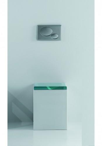 1.149 BA43311 würfelförmiges Stand - WC mit Transpadeckel italienisches Design für Individualisten Qualitätsprodukt aus der Serie Glasklar Dieses Stand - WC besticht durch seinen transparentem Sitz.