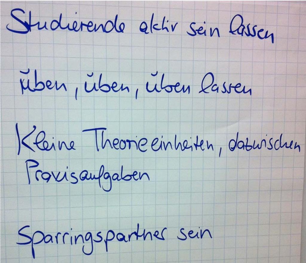 Veränderung der Lehrhaltungen und -praktiken Ergebnisse des Vormittag-Workshops Welche Lehrhaltung oder -praktiken vertreten Sie