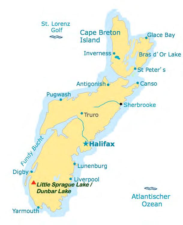 Neuschottland / Nova Scotia! London 5:50 Frankfurt 6:30 Boston 1:20 New York 2:00 Flugzeit ab Halifax in Std.