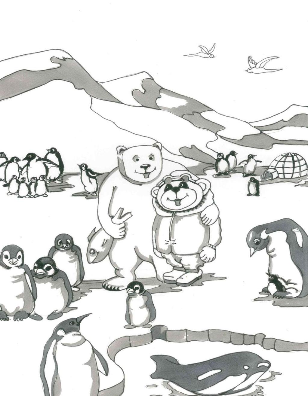 TOMMY IN DER ANTARKTIS Selbst mit meinem kuschelig warmen Bärenfell war es am Südpol etwas zu frostig für mich. Wusstet ihr, dass Eisbären und Pinguine normalerweise niemals aufeinander treffen?