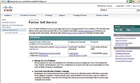 Ein Partner Self-Service User Guide steht unter der Adresse http://www.cisco.