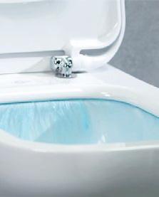 Die glatte Oberfläche ohne unansehnlichen Spülrand verleiht dem WC ein elegantes und puristisches