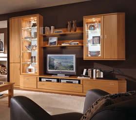 This furniture composition in beech finish offers you many comfortable