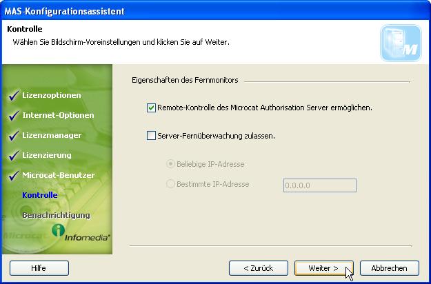 Konfiguration des MAS So löschen Sie einen Microcat-Benutzer: 1. Wählen Sie im Fenster Benutzerverwaltung den Benutzer aus und klicken Sie auf Entfernen. 2.