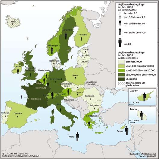 34 Asylanträge im internationalen Vergleich Europäischer Vergleich - Asylbewerber pro 1.