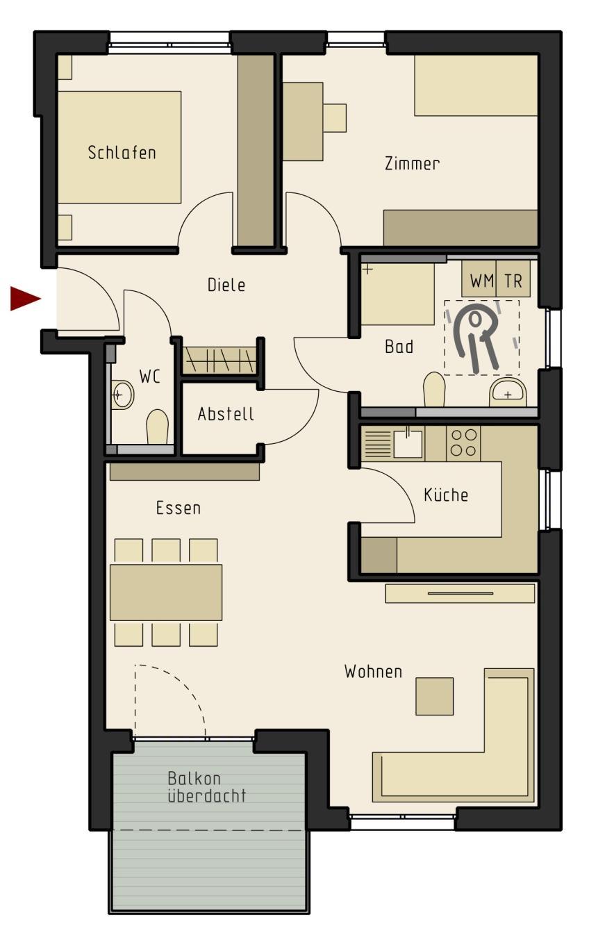 3 Zimmer Wohnfläche 83,28 m² Kellerraum 207 5,52 m² Wohnen/Essen 28,28 m² Küche 6,88 m² Schlafen 10,83 m²