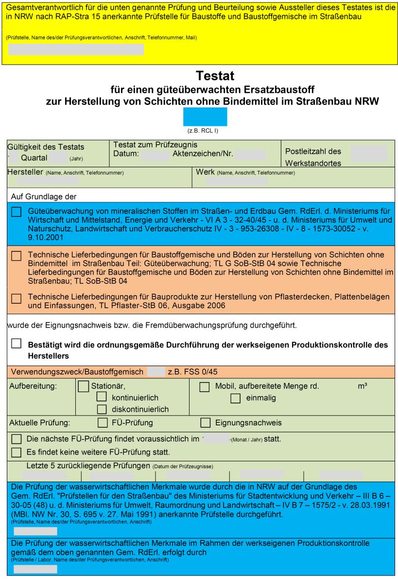 Testate NRW Gesamtverantwortlicher der Fremdüberwachung Klassifizierung