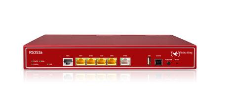 Die neue R RS353a Kombiniertes VDSL2/ ADSL2+ Modem (asymmetrischer Bandplan 998, Profile 8b und 17a, Annex A) VDSL2 optional durch Lizenz aktivierbar VDSL Vectoring ready Lüfterloses Metallgehäuse,