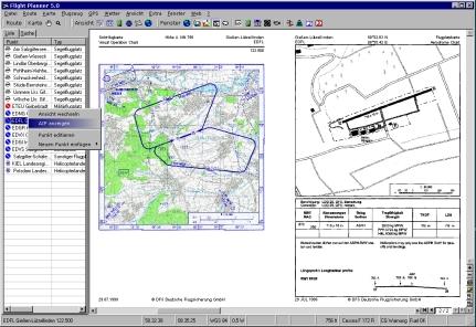 Sie haben verschiedene Möglichkeiten, wie Sie die AIP-Informationen im Flight Planner abrufen können: Wenn Sie einen Flugplatz im Datenbankfenster ausgewählt haben, können Sie mittels der rechten