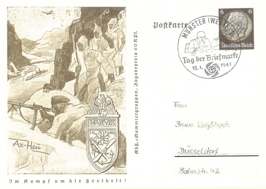 Zum Tag der Briefmarke 1941 wird in Münster erstmals ein Sonderstempel eingesetzt.
