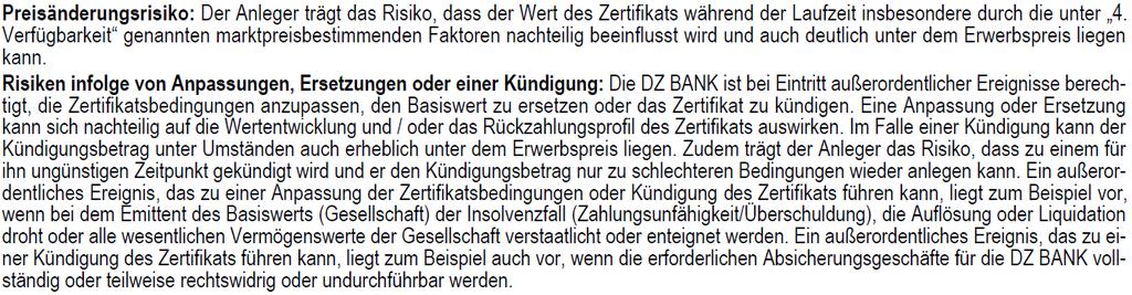 Am Rückzahlungstermin gibt es zwei Möglichkeiten: 1. Die Aktie Aegon NV notiert während der Beobachtungstage (07.06.2016 bis 17.03.2017) immer über der Barriere 3,00 EUR.