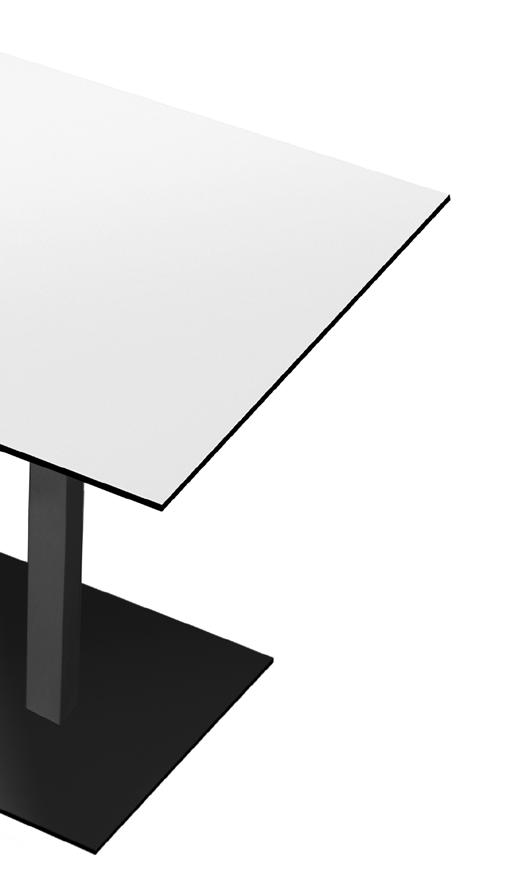 2960 2970 2961 2971 1 2960 Bistrotisch weiße HPL-Vollkernplatte, Gestell weiß pulverbeschichtet bistro table white solid core panel, white
