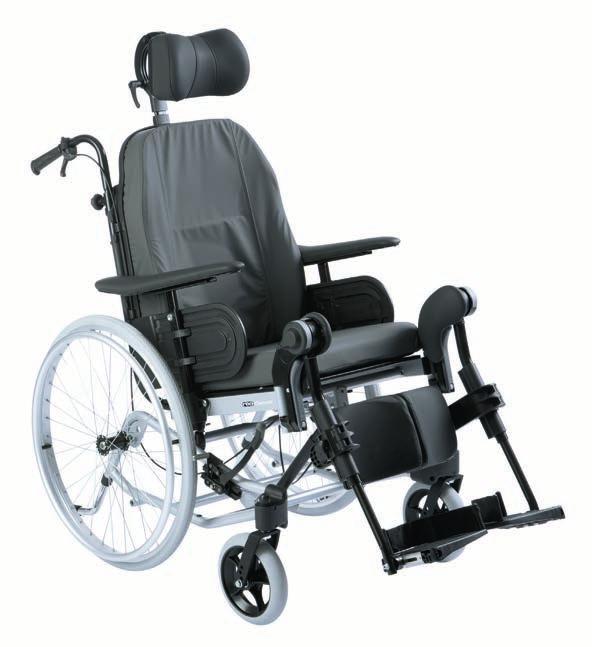 Angetrieben wird der Rollstuhl über einen oder mehrere Elektromotoren. Die Antriebsräder sind hinten.