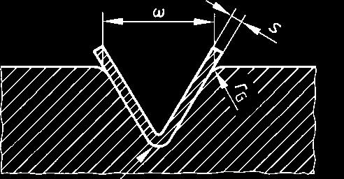 Der Abstand zwischen dem eingetauchten Schenkel des Biegeteiles und dem Einlaufende sollte a > 2 t betragen.