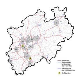 Umgebungslärmrichtlinie Als Ballungsräume wurden vom MUNLV gemeldet: Insgesamt 12 Städte: Aachen