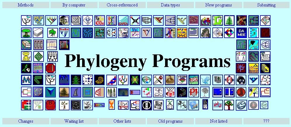 Software Umfangreiche Sammlung phylogenetischer Software: