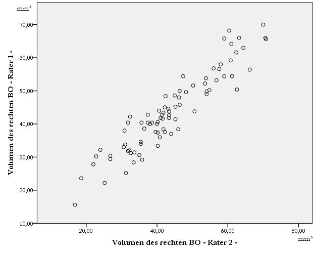 2.3 Interraterkorrelation der Bulbus olfactorius -Volumenmessung Der