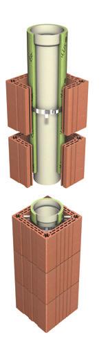 ZIEGEL LAF-Premiumschornstein ZL (Montagesystem) Der ZIEGEL LAF-Premiumschornstein ZL ist ein Montagesystem, bestehend aus Ziegelmantelstein, Abstandhalter, mineralischer Dämmung und Edelkeramikrohr.