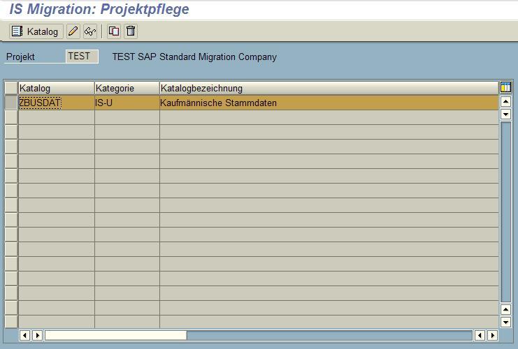 Dazu können Sie zunächst aus der Standardmigrationsfirma SAP den gewünschten Katalog